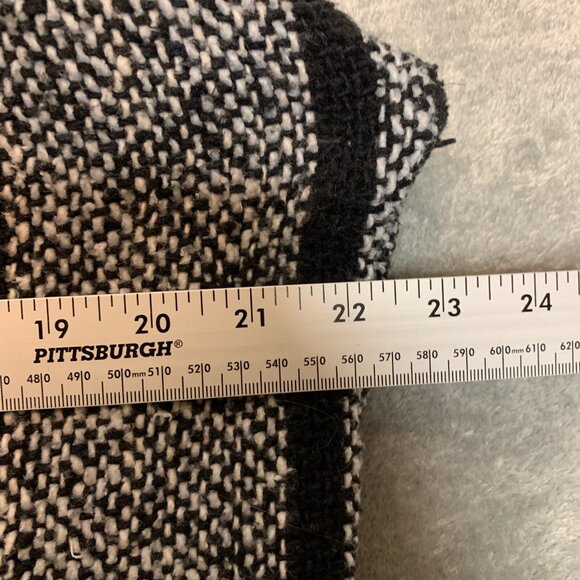 Vtg Artesanis Men Striped Baja Pullover Drug Rug Hippie Surfer Hoodie L Black - Picture 10 of 12